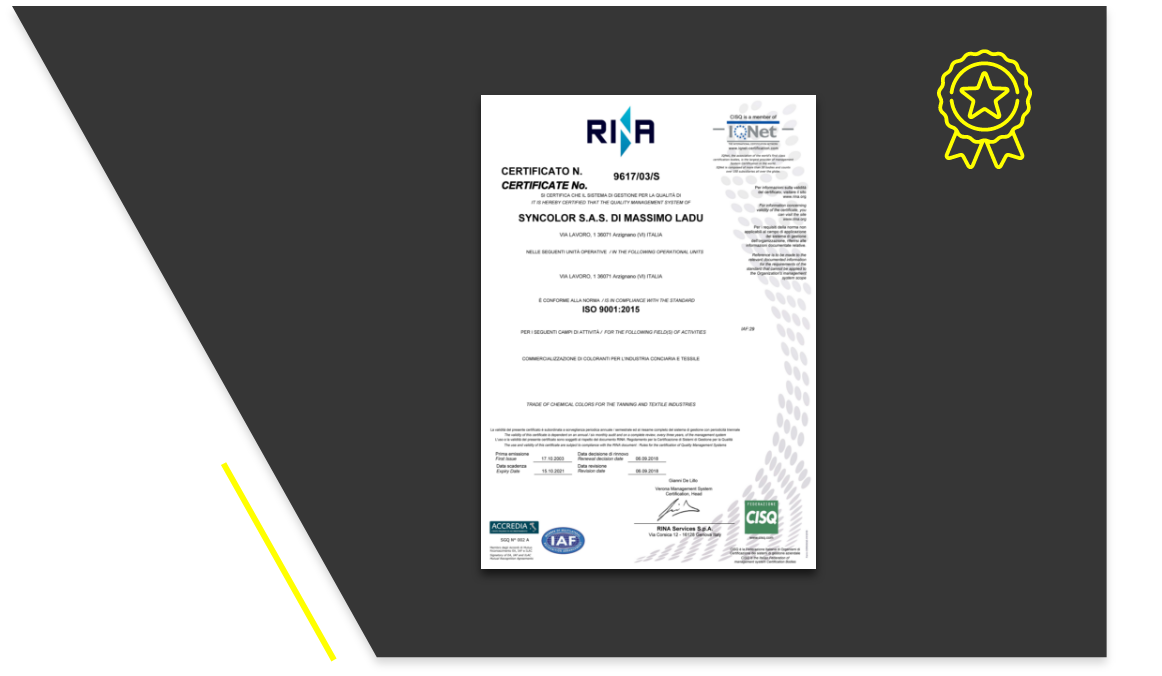 Immgine certificato ISO 9001:2015